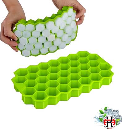 KitchArticles KitchArticles Silicone Honeycomb Ice Tray,37-Cell Flexible Ice Cube Maker Green Silicone Ice Cube Tray