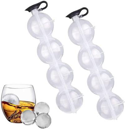 Trench Round Ice Cube Ball Maker Tray | Whiskey Ice Sphere Mold Silicone for Party Bar White Silicone Ice Ball Tray