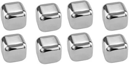 HAZEL Stainless Steel Ice Cubes, Multipurpose Reusable Ice Cube Silver Steel Ice Cube Tray
