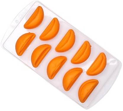 Elevea Silicone Fruit Shape Ice Cube Tray - Fun Gift for Ice Enthusiasts Orange Silicone Ice Cube Tray