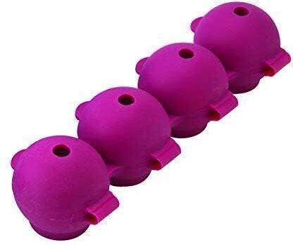 JANCOM Silicone Ice Cube Mold Sphere Ice Cube Ice Ball Maker Black Silicone Ice Cube Tray