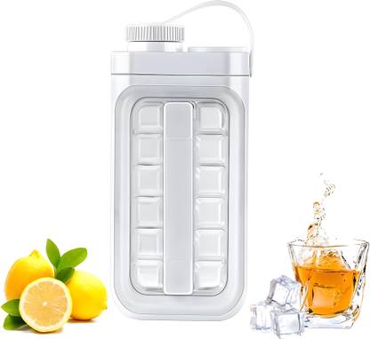 Bellveen Ice Maker 2 in 1 Portable Ice Mold Bottle 17 Ice Cubes White Silicone Ice Cube Tray