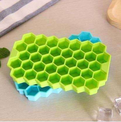 RBM Ice cube tray 100% food grade certified silicone tray Green, Blue Silicone Ice Cube Tray