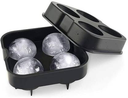 ETONWALL Ice Ball Maker Makes 4 Large Ice Spheres Multicolor Silicone Ice Ball Tray