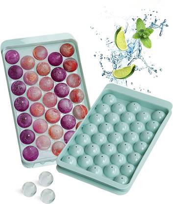 VSELL Plastic Ice Cube Tray Easy Release,Ice Trays for Sports, Water Bottles, Whiskey Blue Plastic Ice Ball Tray