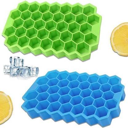 Smartzone Ice Cube Tray with Silicon Ice Mold Trays Flexible Silicone Honeycomb Design Multicolor Silicone Ice Cube Tray