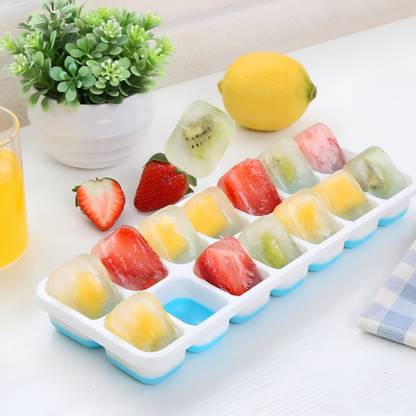 JIGGI Quick Freeze Ice Cube Tray – Stackable & Easy to Demold Multicolor Silicone Ice Cube Tray