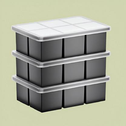 NARV Silicone 6-Cube Ice Tray, BPA-Free, Flexible Design, Non-Stick Ice Maker Multicolor Silicone Ice Cube Tray