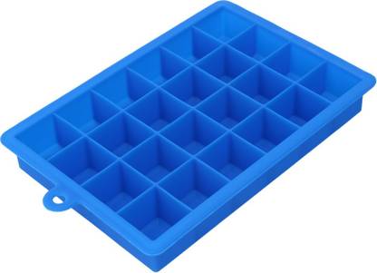 Simxen Silicone Ice Cube Trays - 24 Cavity per Ice Tray - Flexible Stackable Mini Cocktail Whiskey Ice Cube Mold Storage Containers Blue Silicone Ice Cube Tray