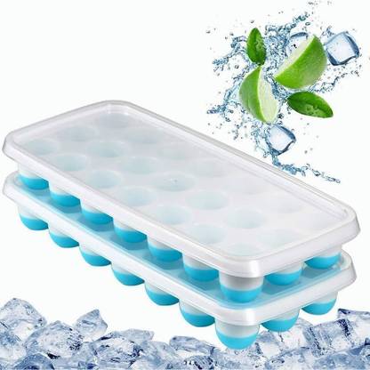 PW PENCILWALA Silicon ice cube tray push up tray|Ice cube maker 21 cavities Multicolor Silicone Ice Cube Tray