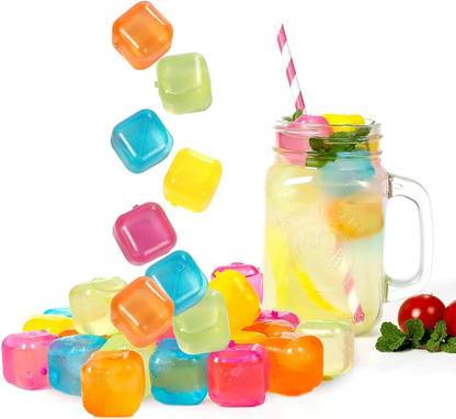 ERIEN Pack of 20 Reusable Ice Cubes Multicolor Silicone Ice Cube Tray