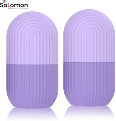 Solomon ® Ice Facial Rollers, Cube Face Contour for Eyes Neck Purple Silicone Ice Cube Tray