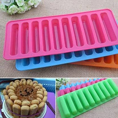MoldBerry 10 Rectangle Kitkat Ice cube tray Multicolor Silicone Ice Cube Tray