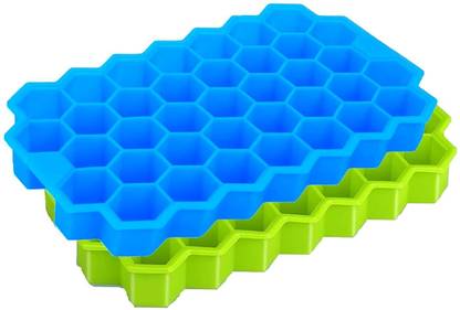 FIMTOWN Silicone Honeycomb 37 Cavity Ice Cube Mould Flexible Tray, Chocolate Cake Maker Multicolor Silicone Ice Cube Tray