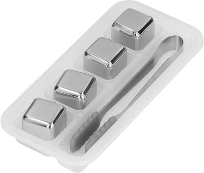 COSKIRA Stainless Steel Ice Cubes, Reusable Chilling Stones for Whiskey Wine, Keep Drink Silver Steel Ice Cube Tray
