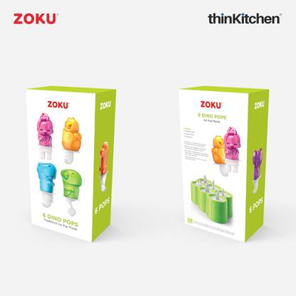 Zoku Dinosaur Pop Mold Multicolor Silicone Ice Cube Tray