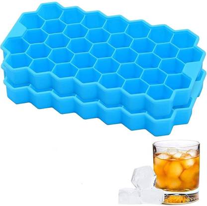 Wonder Work Silicon Ice Cube Mould Trays Honeycomb Design Small Cubes for Fridge Blue Silicone Ice Cube Tray