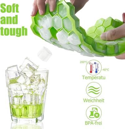 Brtrader Ice Cube Tray for Freezer Silicone Ice Cubes Maker Trays Mould Fridge Multicolor Silicone Ice Cube Tray