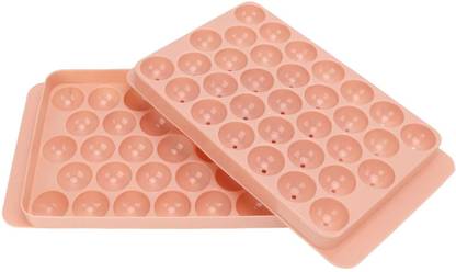 Crystal zone Round Ice Cube Tray with Lid & Bin Ice Ball Maker Mold for Freezer Multicolor Plastic Ice Cube Tray
