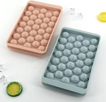 FGG Plastic Reusable Ice Cube Trays, 33 Cavity Ice Tray Blue, Pink Plastic Ice Cube Tray