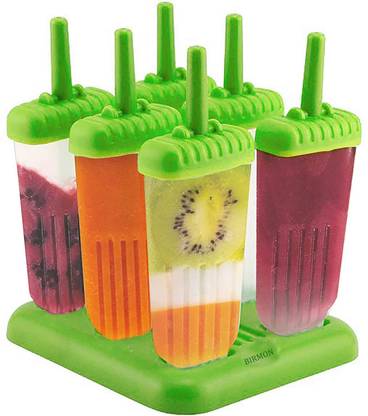Niralasa Ice Candy Mould for Children Adults Set of 6 Pcs Home Made Reusable Popsicle Multicolor Plastic Ice Cube Tray