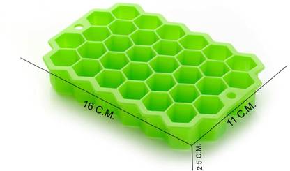 VG craft silicone honey comb ice cube tray 32 cavity set of 1 Green Silicone Ice Cube Tray