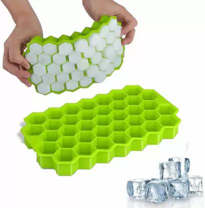 Cltllzen Flexible Honeycomb Shape Ice Cube Tray Mould Cake Maker Kitchen Silicone Green Silicone Ice Cube Tray
