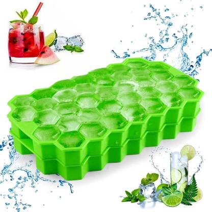 RPS Ice Cube Tray,ice Tray,Fridge Small,ice Trays for Freezer Silicone Green Silicone Ice Cube Tray