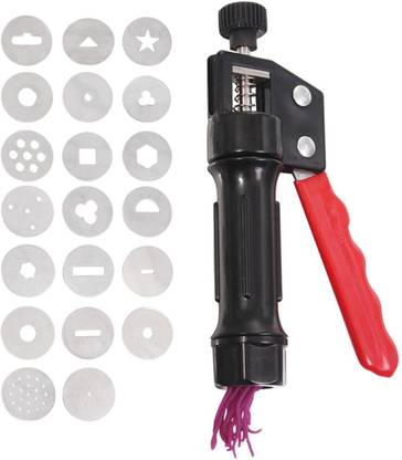 BAKERS4U Clay Extruder Set gun 20 pcs disk Stainless Steel Multi-opening Icing Nozzle