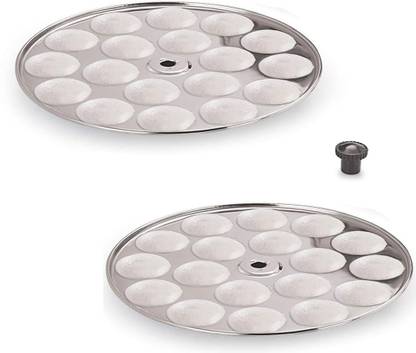 THANGAM FRESHOME Stainless Steel Idli Plates – 14 Cavity Each, Pack of 2 for Steamer Induction & Standard Idli Maker