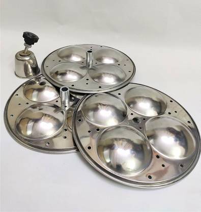 BLLUEX Idli Maker Makes 12 Medium Size Idlis at Once with Stand Kitchen Tool - 3 Plates Induction & Standard Idli Maker