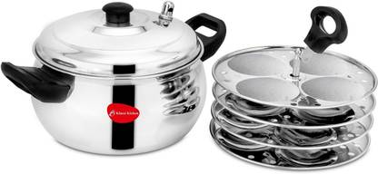 MAHAVIR Klassi Kichen Idly Cooker,Induction and Gas Stove Compatible(16 Idlies) Induction & Standard Idli Maker