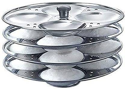 netizen Heavy Quality Stainless Steel 4 Plate Idli Maker / Idli Stand makes 16 Idli's Standard Idli Maker