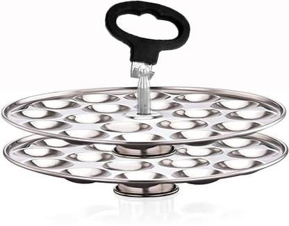 MISSIPPI Stainless Steel Mini Idli Stand 2 plate 36 Mini idli & Stand Lifter Induction & Standard Idli Maker