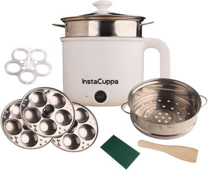 InstaCuppa Electric Idli Maker with Non-Stick Inner Coating | Dual Heat Settings Standard Idli Maker