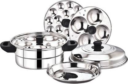 DIAMOND Steamer Pot/ 2 plates 9 Idlis, 1 Mini Idli Plate 18 Idlis, And 1 Steamer Plate Induction & Standard Idli Maker