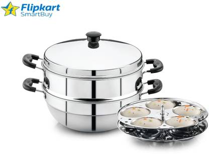 Flipkart SmartBuy Stainless Steel Idli Cooker with Steamer ,2 Idli Plates, 10 Idlis Induction & Standard Idli Maker