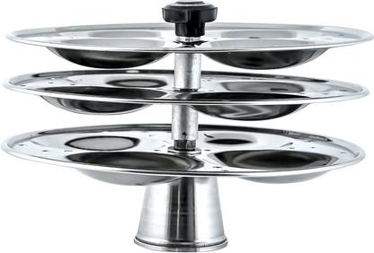 BLLUEX Stainless Steel Idli Stand for Idli Maker Pot (3 Plates/ 12 Idlis) - 1 Unit Induction & Standard Idli Maker