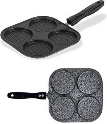 BIGWIN Nonstick Grill Mini Uttapam Tawa/Multi-Snack Maker 4 in 1 (Black) - Mini Pancake Maker, Mini Crepe pan, Idli pan, Pancake Moulds Pancake Pan 23 cm diameter (Aluminium, Non-stick) Pancake Pan 19 cm diameter 0.5 L capacity