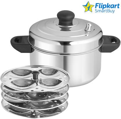 Flipkart SmartBuy 4-Plates Stainless Steel Idly Maker/Cooker (4-Plates, 16 Idli ) Induction & Standard Idli Maker