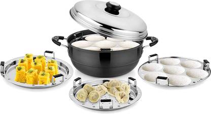Mr.Cook United Multi-Utility Kadhai 260mm(4Ltr.) Induction & Standard Idli Maker