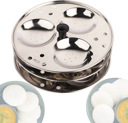 BLLUEX Premium Stainless Steel Idli Stand for 5L Cooker - 3 Plates, Induction & Standard Idli Maker