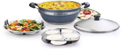 Klassi Kichen 2 IN 1 MULTI KADAI Standard Idli Maker (2 Plates , 8Idlis ) Induction & Standard Idli Maker