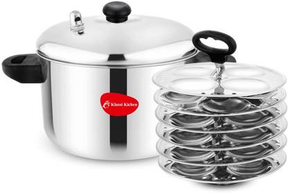 MAHAVIR Stainless Steel Idli Cooker 6 Idli Plates (24 Idlies). Induction & Standard Idli Maker