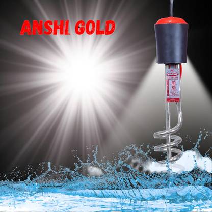 ANSHI GOLD Stainless Steel Nickel plated Water Immersion Heater Rod | Shockproof Rod(Black) 1500 W Shock Proof Immersion Heater Rod