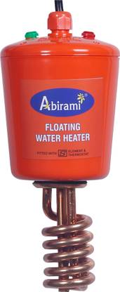 Abirami Floating Water Heater-2000W | 100% Copper Heating Tube | SHOCKPROOF(MEDIUM-RED) 2000 W Shock Proof Immersion Heater Rod