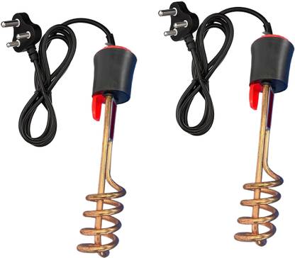 Honbon 1500 Watts Water Heating Rod/Instant Bucket Water Heater With Plastic Handle 2Pc 230 W Shock Proof Immersion Heater Rod