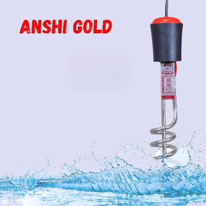 ANSHI GOLD Shockproof Nickel plated Stainless Steel Water Immersion (Black) 1500 W Shock Proof Immersion Heater Rod