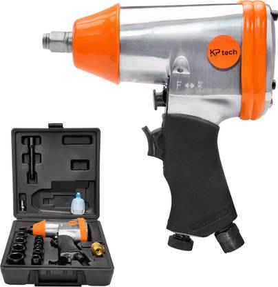 KP TECH Air Impact Wrench 7000 RPM 312 NM 12.5 MM Square Drive With 10 Pcs Socket Pneumatic Impact Wrench