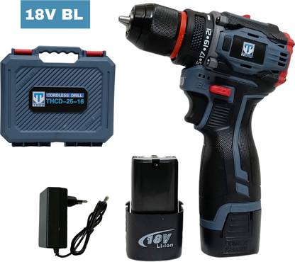 Hakimi THOR PRO SERIES Brushless Motor 18V Cordless Drill Machine | Metal Chuck 50 N.M Torque 2 Speed Modes 0-500 RPM 0-3000 RPM Cordless Drill